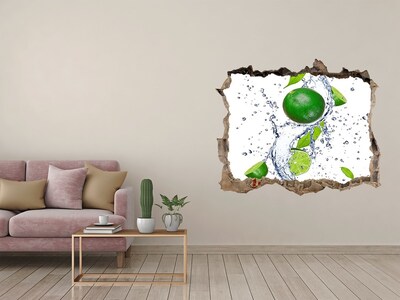 Sticker trou dans le mur Citrons verts frais pierre