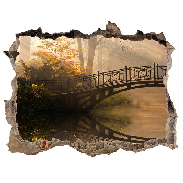 Autocollant mural trou Old bridge en automne pierre