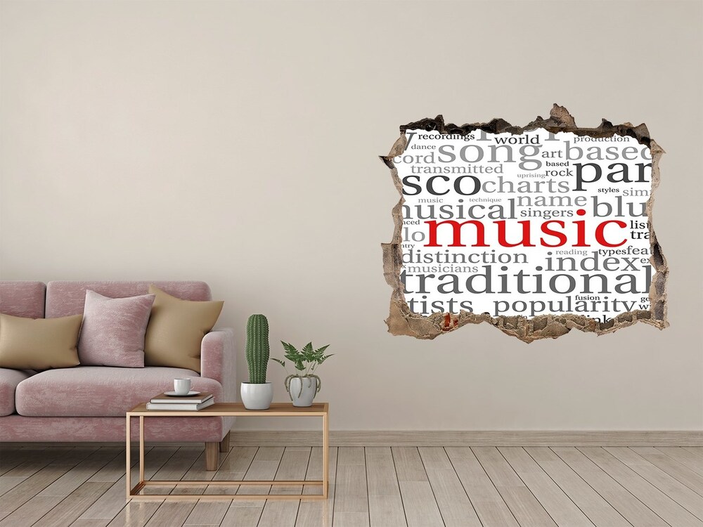 Sticker trou dans le mur Genres musicaux pierre