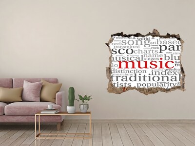 Sticker trou dans le mur Genres musicaux pierre