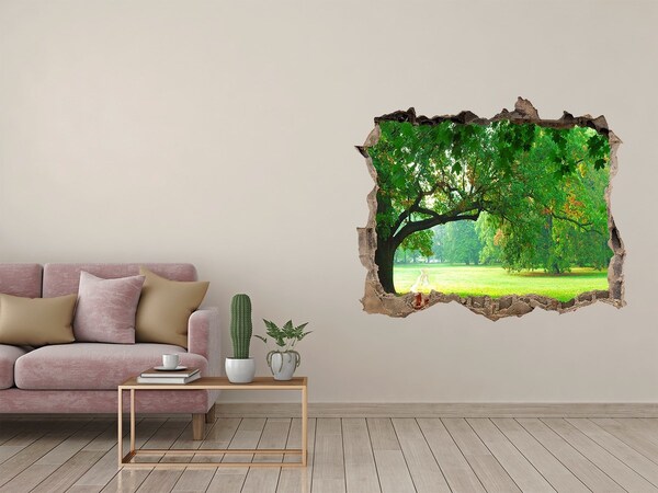 Sticker mural effet trou Parc verdoyant au soleil