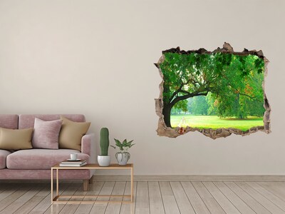 Sticker mural effet trou Parc verdoyant au soleil