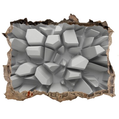 Autocollant à effet 3d trou Mur de cristal brisé