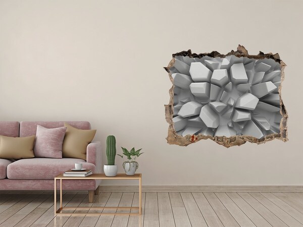 Autocollant à effet 3d trou Mur de cristal brisé