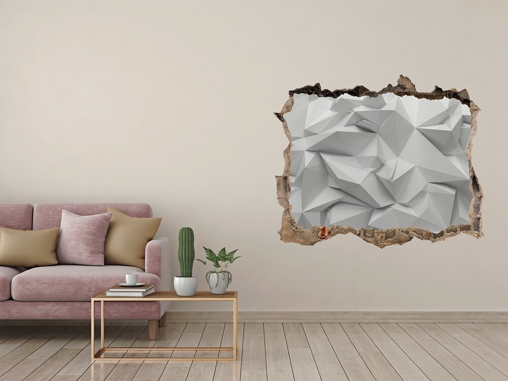 Sticker trou dans le mur Abstraction 3D blanche pierre