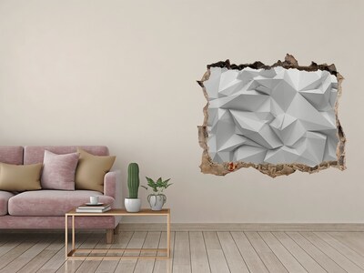 Sticker trou dans le mur Abstraction 3D blanche pierre