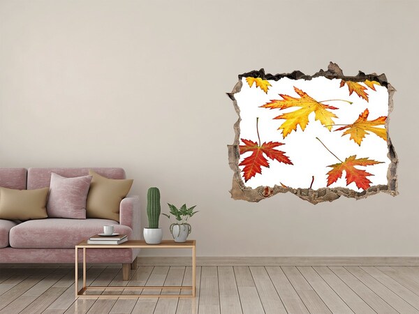 Autocollant mural trou Paysage d'automne avec des feuilles