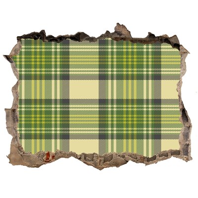 Autocollant mural trou Motif à carreaux verts