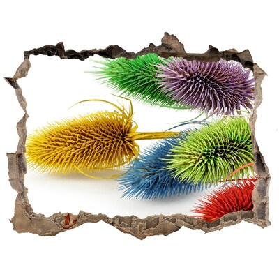 Autocollant mural trou Explosion florale dans le béton