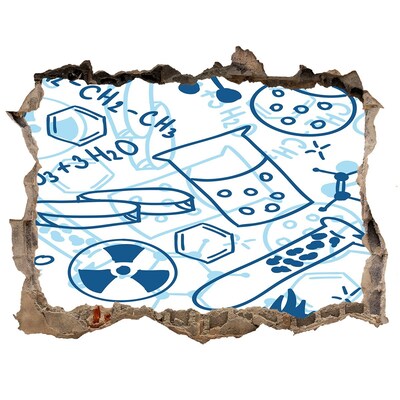 Autocollant à effet 3d trou laboratoire scientifique