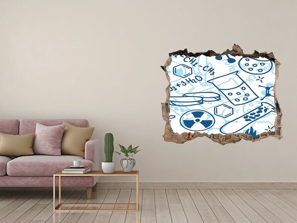 Autocollant à effet 3d trou laboratoire scientifique