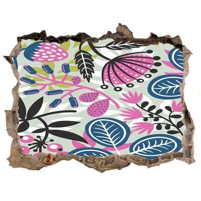 Sticker mural effet trou Jardin tropical dans un trou