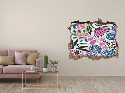 Sticker mural effet trou Jardin tropical dans un trou