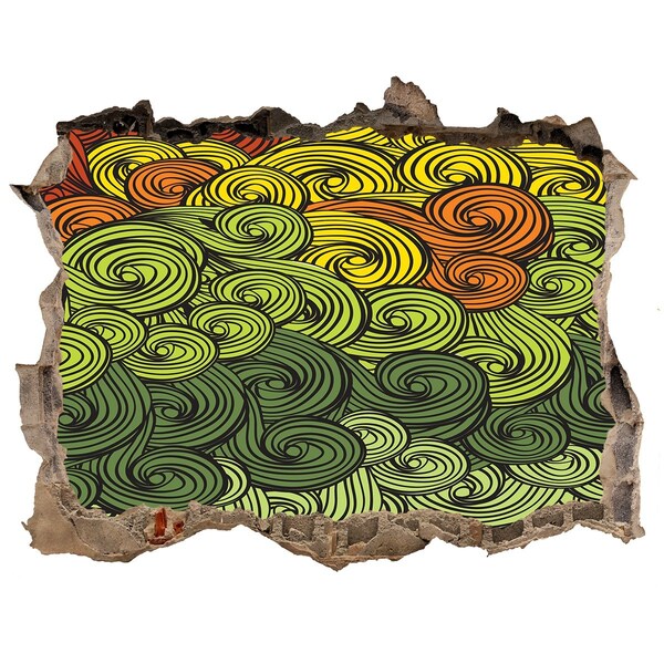 Autocollant mural trou Des volutes colorées sur le mur