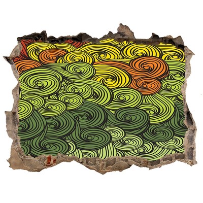 Autocollant mural trou Des volutes colorées sur le mur
