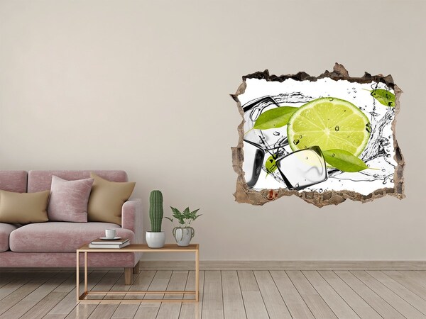 Sticker mural effet trou Un cocktail rafraîchissant au citron vert