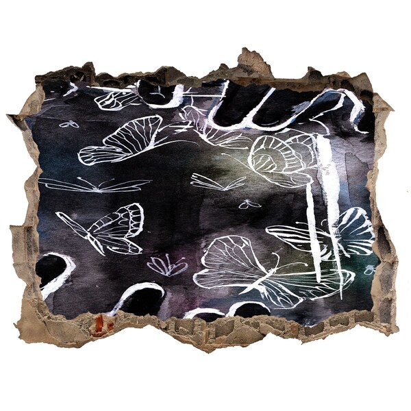 Autocollant mural trou Des papillons dans un espace magique