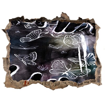 Autocollant mural trou Des papillons dans un espace magique