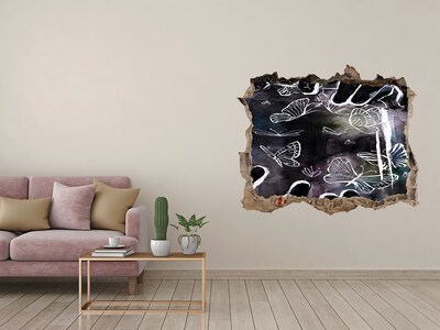 Autocollant mural trou Des papillons dans un espace magique