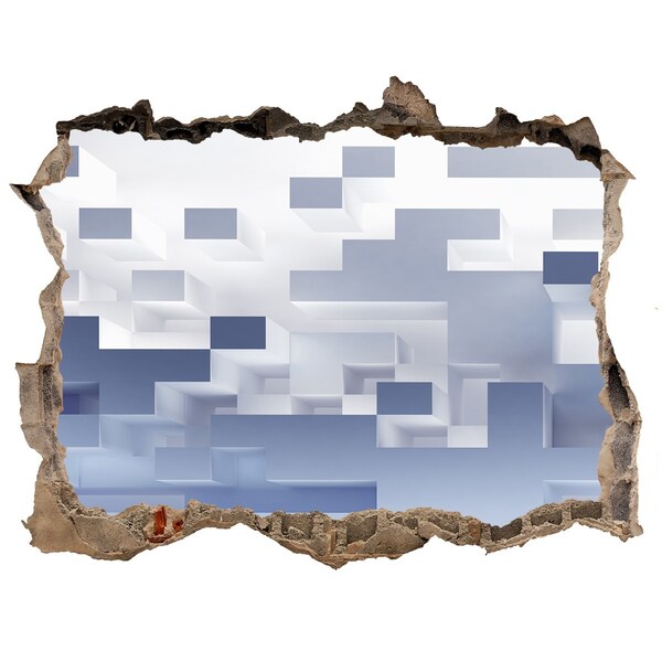 Sticker trou dans le mur Espace abstrait dans des tons bleus