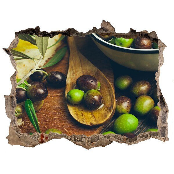 Sticker mural effet trou Olives dans la cuisine