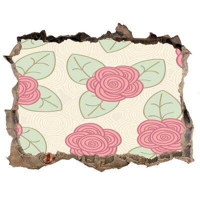 Sticker trou dans le mur Motif floral sur le mur