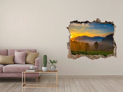 Autocollant mural trou Coucher de soleil dans les montagnes