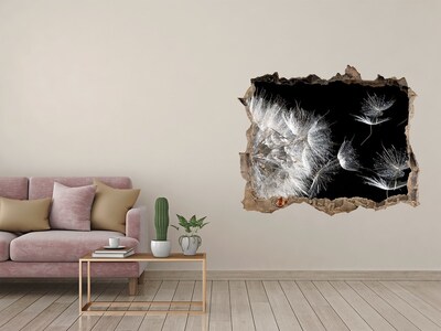 Sticker mural effet trou Pissenlits plante pierre