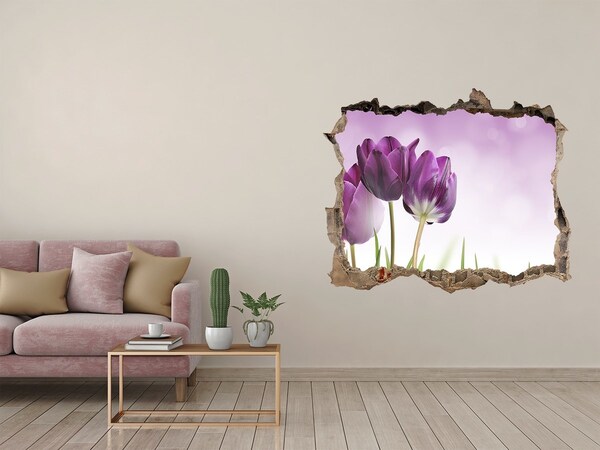 Autocollant mural trou Tulipes de filet pierre