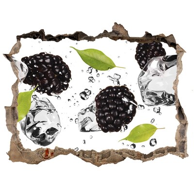 Sticker trou dans le mur Explosion de fruits dans du béton