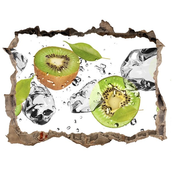 Sticker mural effet trou Paradis de fruits avec de la glace