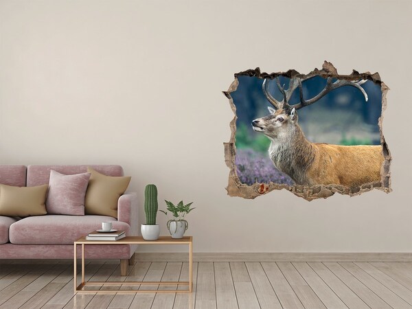 Autocollant mural trou Le cerf dans son habitat naturel