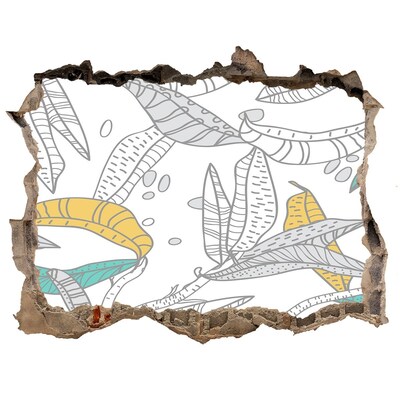 Sticker trou dans le mur Une oasis tropicale au milieu du béton