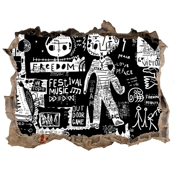 Sticker mural effet trou Une expression artistique de la liberté