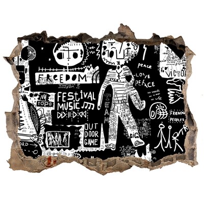 Sticker mural effet trou Une expression artistique de la liberté
