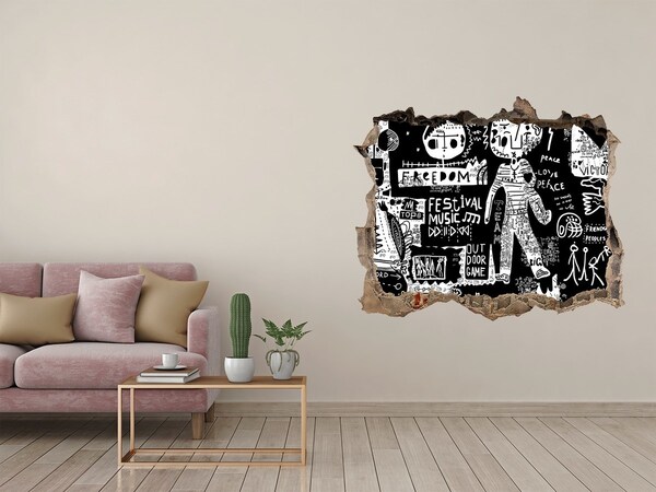 Sticker mural effet trou Une expression artistique de la liberté