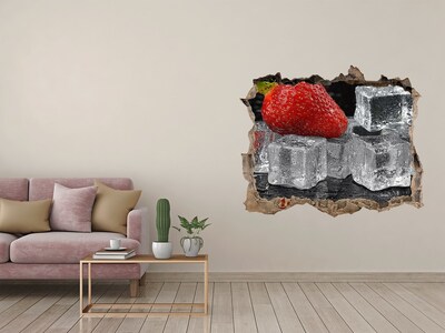 Sticker trou dans le mur Fraises de glace pierre