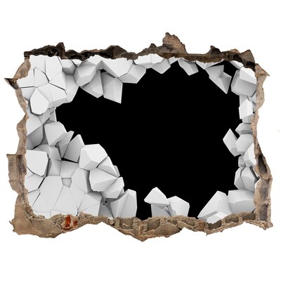 Sticker mural effet trou Un mur en ruine surplombant le vide