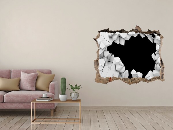 Sticker mural effet trou Un mur en ruine surplombant le vide