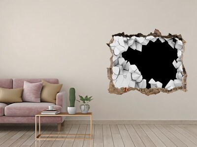 Sticker mural effet trou Un mur en ruine surplombant le vide