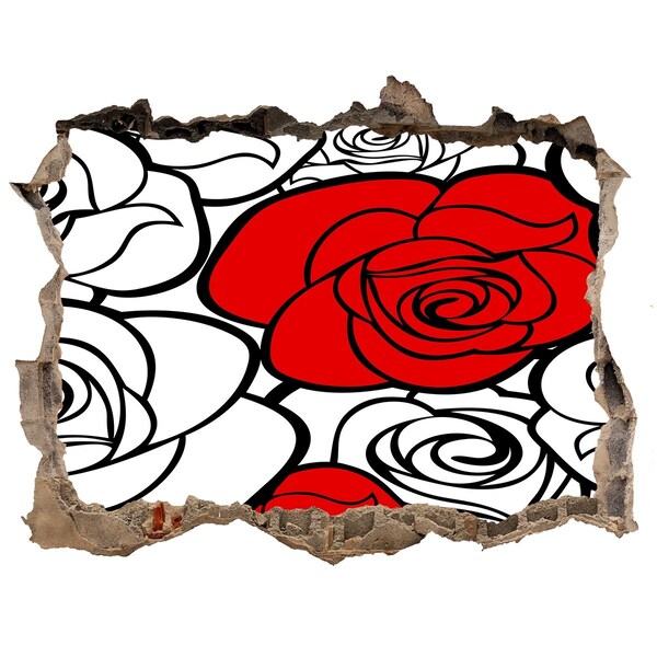 Autocollant mural trou Des roses plantes pierre