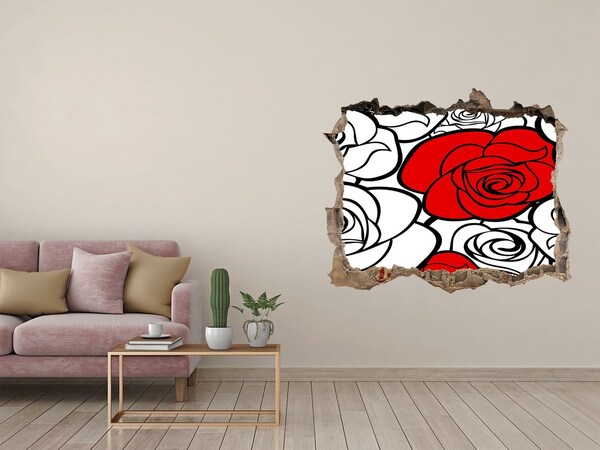 Autocollant mural trou Des roses plantes pierre