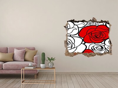 Autocollant mural trou Des roses plantes pierre