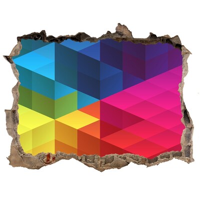 Sticker trou dans le mur Illusion colorée de l'espace