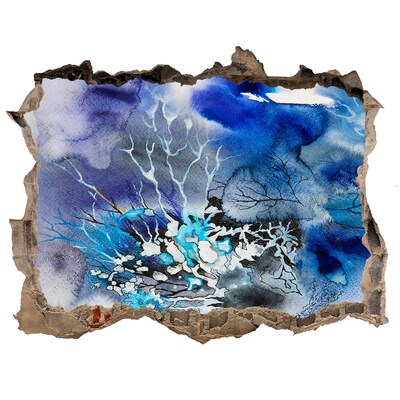 Sticker trou dans le mur Le monde sous-marin dans le trou