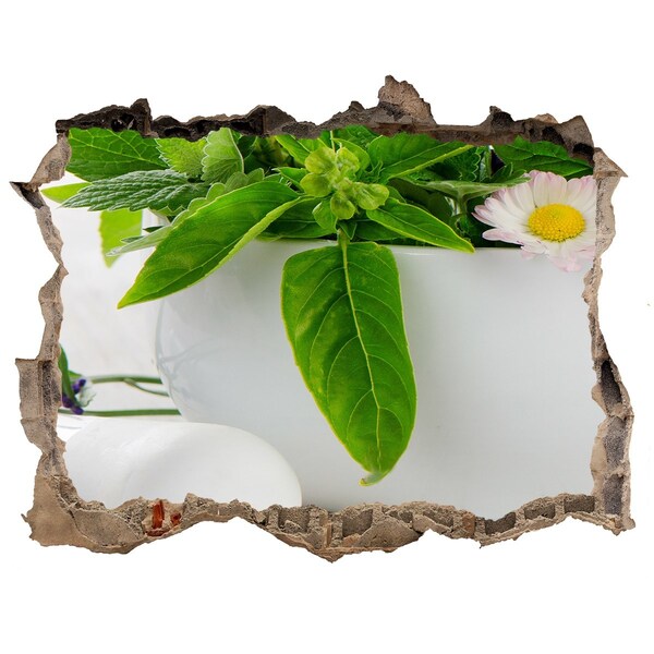 Sticker trou dans le mur Végétation verte dans le mur endommagé