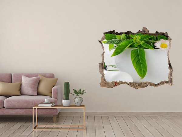 Sticker trou dans le mur Végétation verte dans le mur endommagé