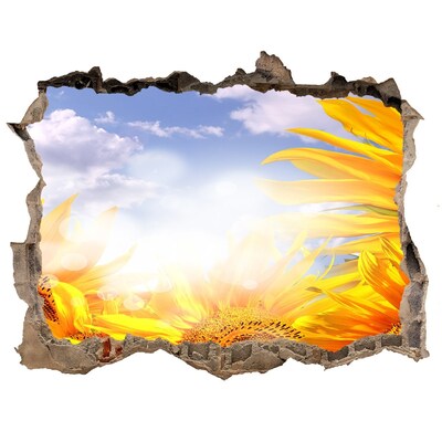 Autocollant mural trou Tournesols au soleil