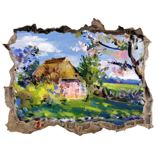 Sticker mural effet trou Un charmant cottage de campagne