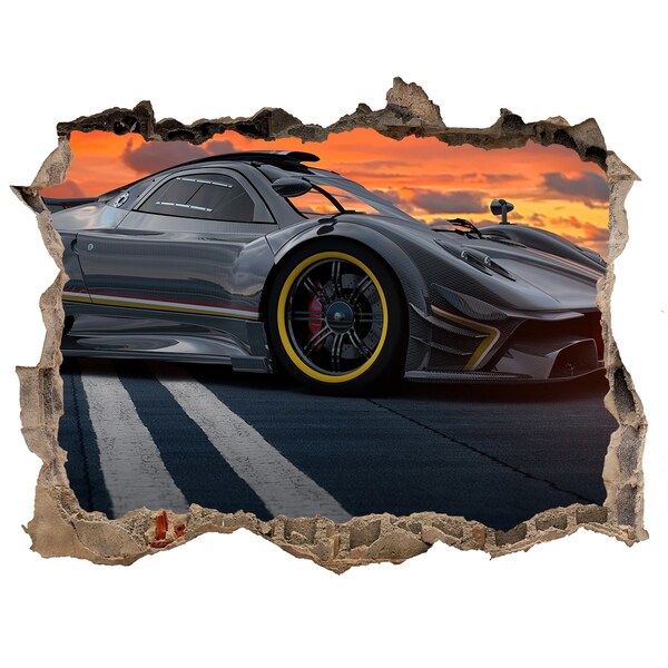 Sticker mural effet trou Une voiture de course sur la piste